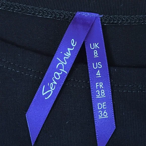 Seraphine Maternity Elegant Black Stretchy Bodycon Dress Sz 4 - Picture 9 of 12